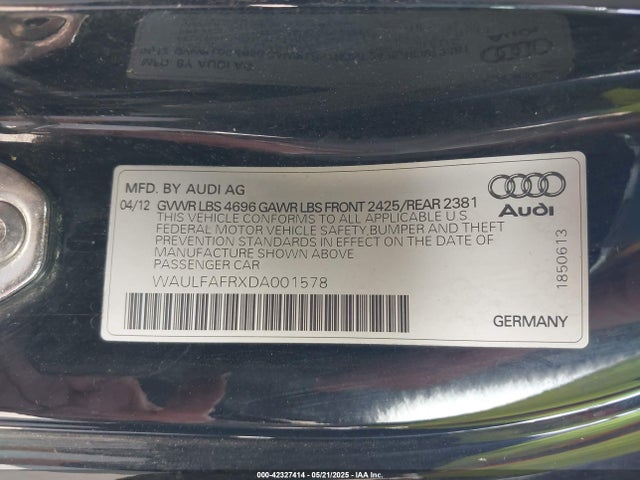 2013 AUDI A5 WAULFAFRXDA001578 Photo 8