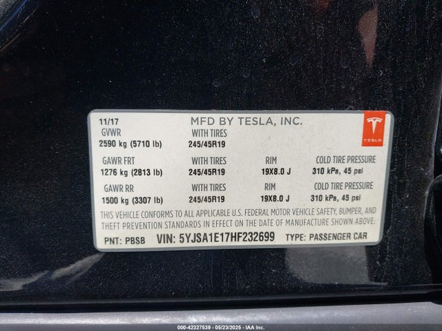 5YJSA1E17HF232699 Tesla Model S 60/75