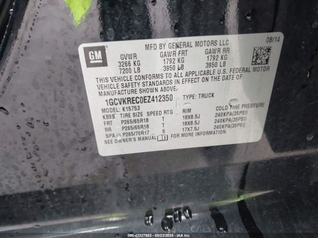 1GCVKREC0EZ412350 Chevrolet Silverado 1500 1lt