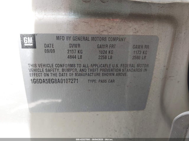 2010 CADILLAC CTS 1G6DA5EG8A0107271 Photo 8