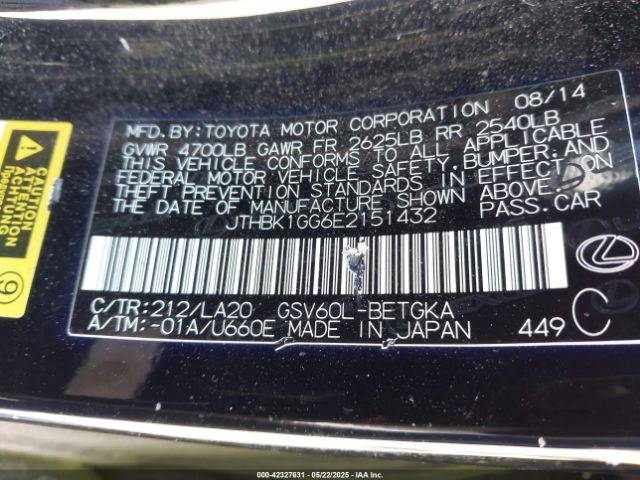 JTHBK1GG6E2151432 Lexus ES 350