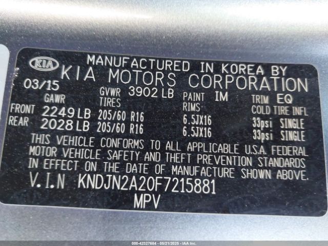 KNDJN2A20F7215881 KIA Soul