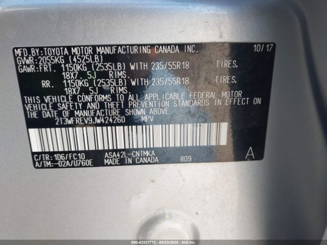 2T3WFREV9JW424260 Toyota Rav4 Adventure