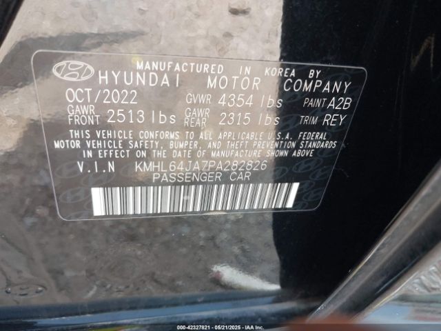 KMHL64JA7PA282826 Hyundai SONATA SEL
