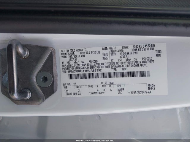 1FMCU0GX1EUA89352 Ford 2014