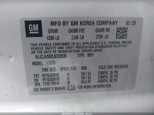 2020 BUICK ENCORE KL4CJASB2LB320938 Photo 8