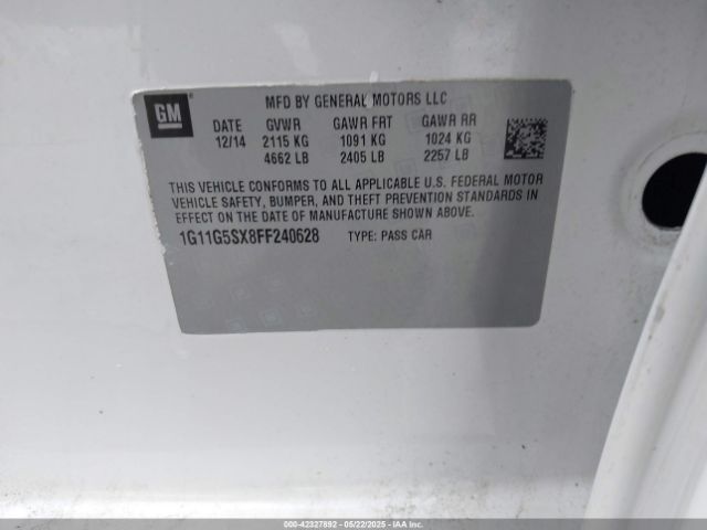 1G11G5SX8FF240628 Chevrolet Malibu 2lz