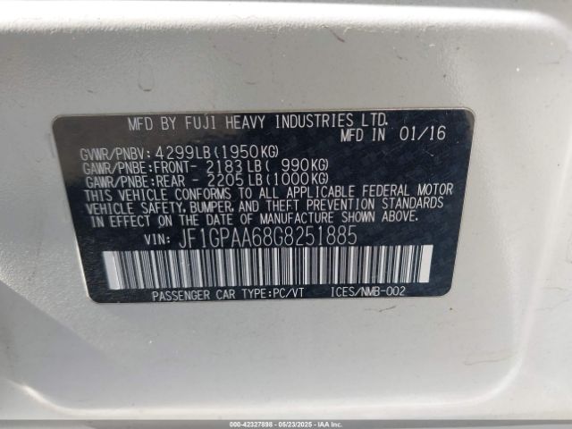 JF1GPAA68G8251885 Subaru Impreza 2.0i