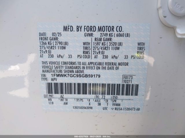 1FMWK7GC9SGB59179 Ford Explorer St