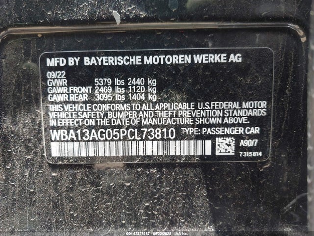WBA13AG05PCL73810 BMW 530e