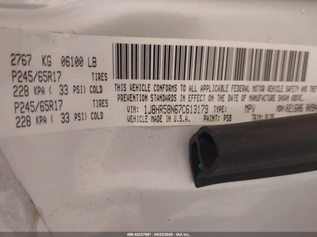 2007 JEEP GRAND CHEROKEE 1J8HR58N67C613179 Photo 8