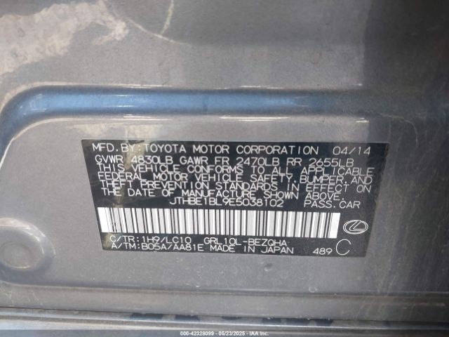 JTHBE1BL9E5038102 Lexus GS 350