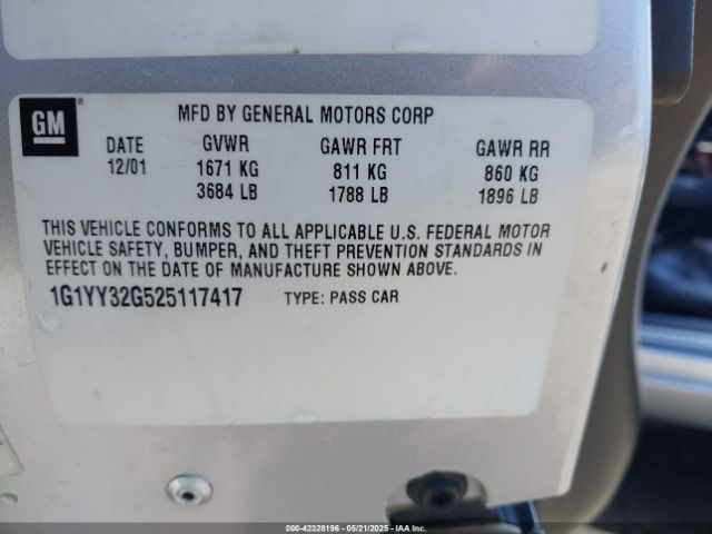 2002 CHEVROLET CORVETTE 1G1YY32G525117417 Photo 8