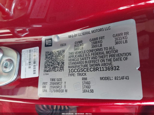 1GCGSCEC8R1136932 Chevrolet l2r