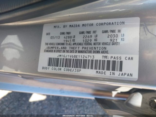 JM1GJ1V68E1124713 Mazda Mazda6 I Touring