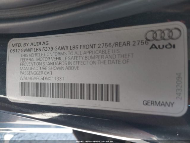 2013 AUDI A6 WAUHGAFC5DN011331 Photo 8