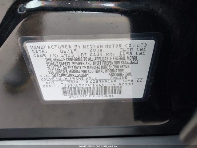 Nissan Kicks 2019 3N1CP5CU5KL543681 Image 9