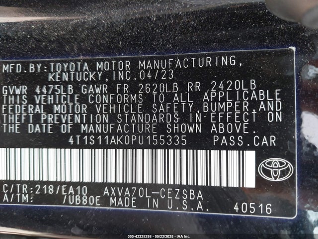 4T1S11AK0PU155335 Toyota CAMRY SE