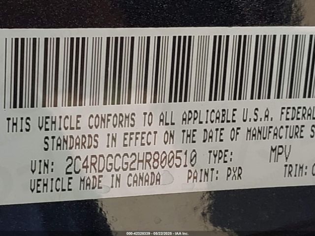 2017 DODGE GRAND CARAVAN 2C4RDGCG2HR800510 Photo 8