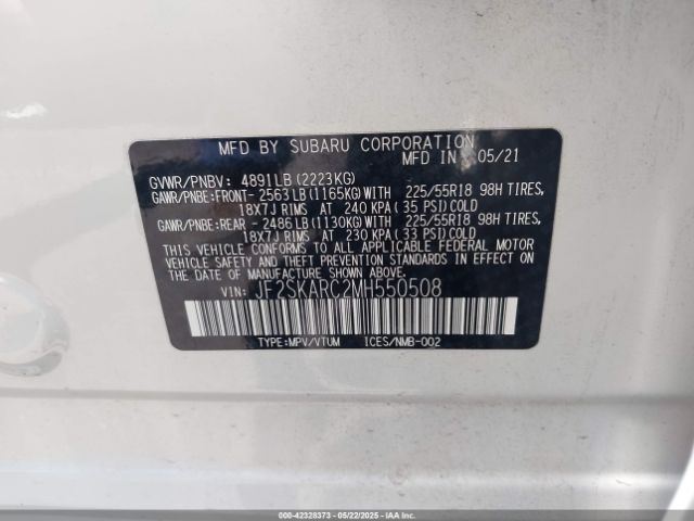 JF2SKARC2MH550508 Subaru na u5