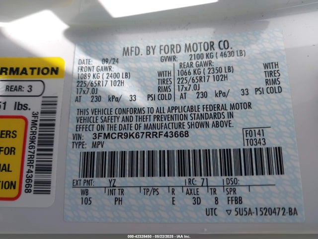 Ford dragon 2024 3FMCR9K67RRF43668 Image 9