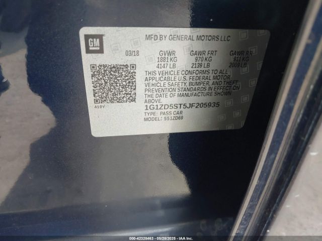 1G1ZD5ST5JF205935 Chevrolet MALIBU LT