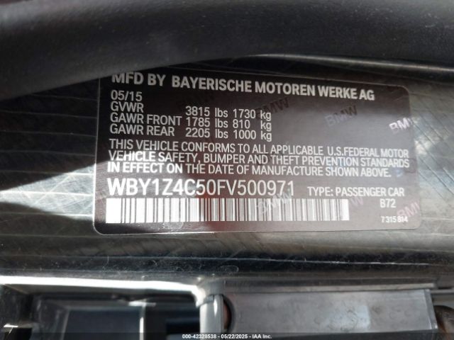 WBY1Z4C50FV500971 BMW I3 Base W/range Extender