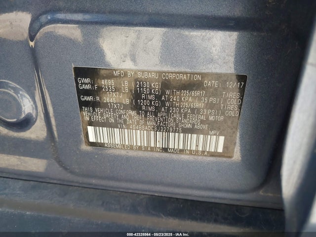 4S4BSADC3J3279775 Subaru u5