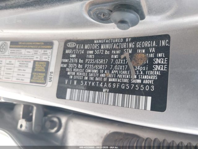 5XYKT4A69FG575503 KIA SORENTO LX