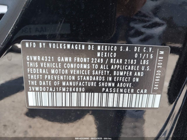 3VWD07AJ1FM284890 Volkswagen Jetta