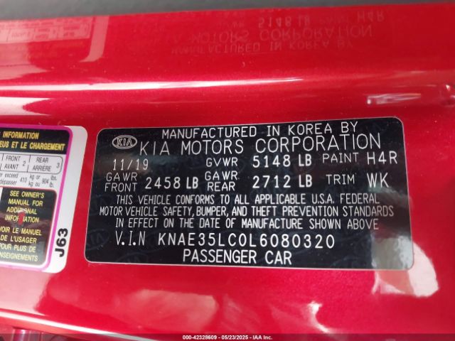 KNAE35LC0L6080320 KIA tgdi lamda ii