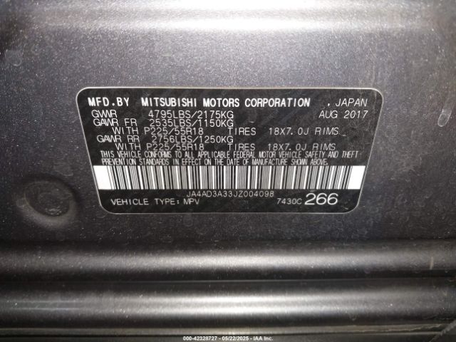 2018 MITSUBISHI OUTLANDER JA4AD3A33JZ004098 Photo 8