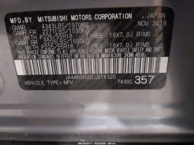 2020 MITSUBISHI OUTLANDER SPORT JA4AR3AU2LU016320 Photo 8