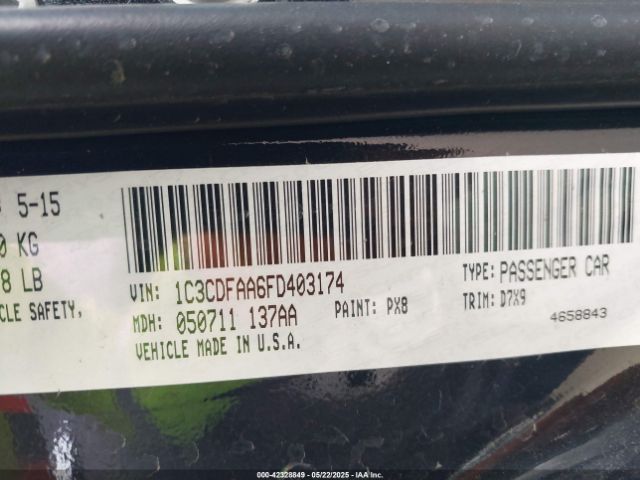 1C3CDFAA6FD403174 Dodge DART SE