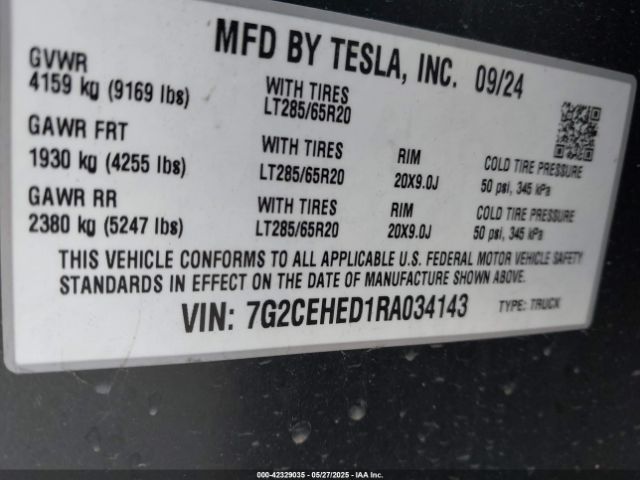 2024 TESLA CYBERTRUCK 7G2CEHED1RA034143 Photo 8
