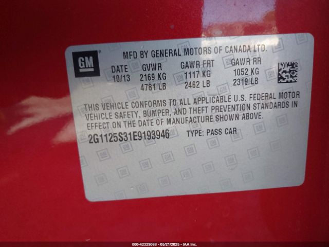 2G1125S31E9193946 Chevrolet Impala 2lt