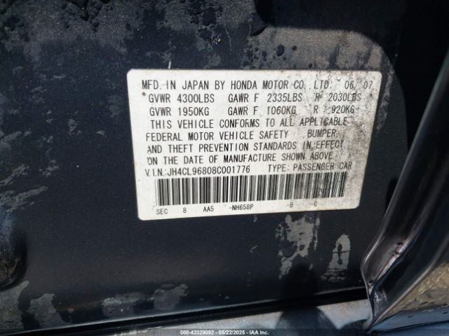 2008 ACURA TSX JH4CL96808C001776 Photo 8