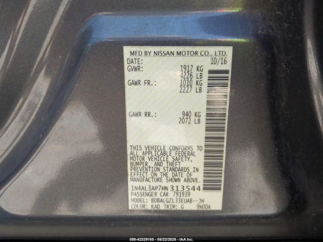 2017 NISSAN ALTIMA 1N4AL3AP7HN313544 Photo 8