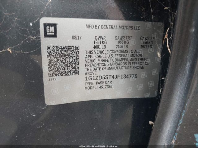 1G1ZD5ST4JF134775 Chevrolet MALIBU LT