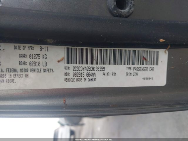2012 DODGE CHALLENGER 2C3CDYAG5CH135359 Photo 8