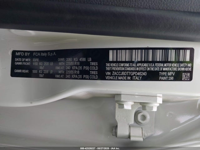 ZACCJBDT7GPD46240 Jeep Renegade Limited