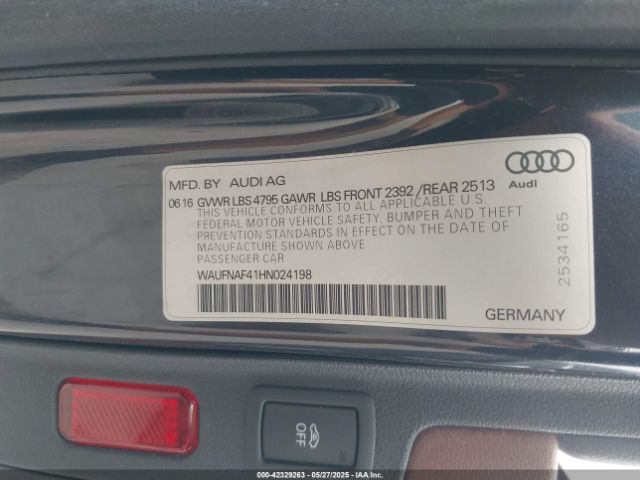 2017 AUDI A4 WAUFNAF41HN024198 Photo 8