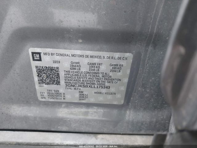 2020 CHEVROLET TRAX 3GNCJKSBXLL175343 Photo 8