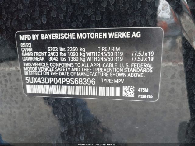 2023 BMW X3 5UX43DP04P9S68396 Photo 8