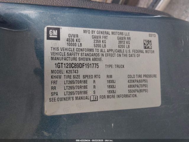2013 GMC SIERRA 2500HD 1GT120C89DF191775 Photo 8