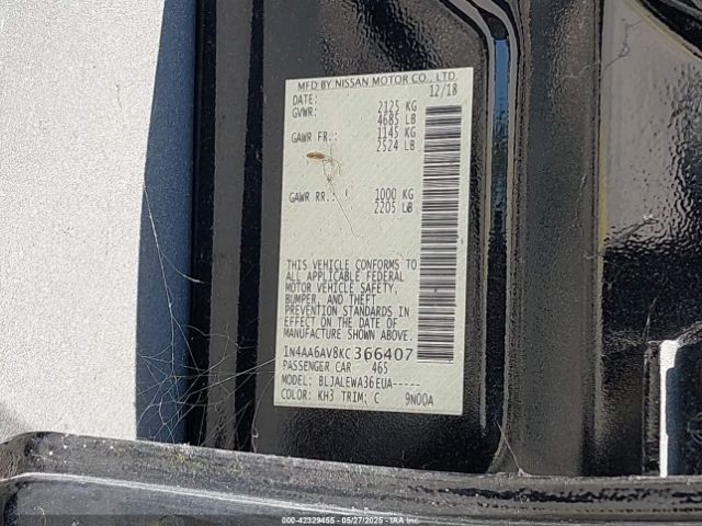 1N4AA6AV8KC366407 Nissan Maxima 3.5 Sl