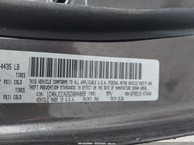 1C4NJCEA2GD804809 Jeep Compass High Altitude Edition