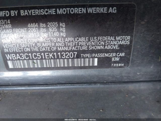 WBA3C1C51EK113207 BMW 328I