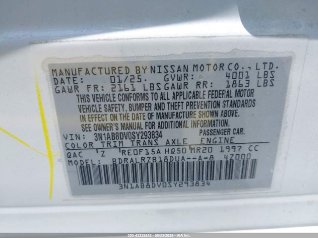 3N1AB8DV0SY293834 Nissan SENTRA SR