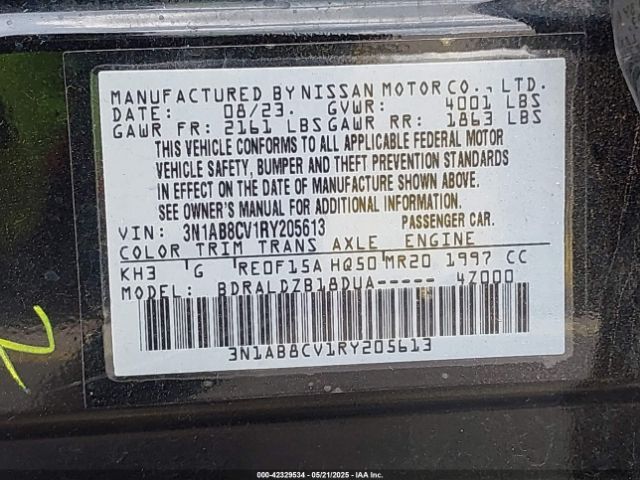 3N1AB8CV1RY205613 Nissan Sentra Sv Xtronic Cvt